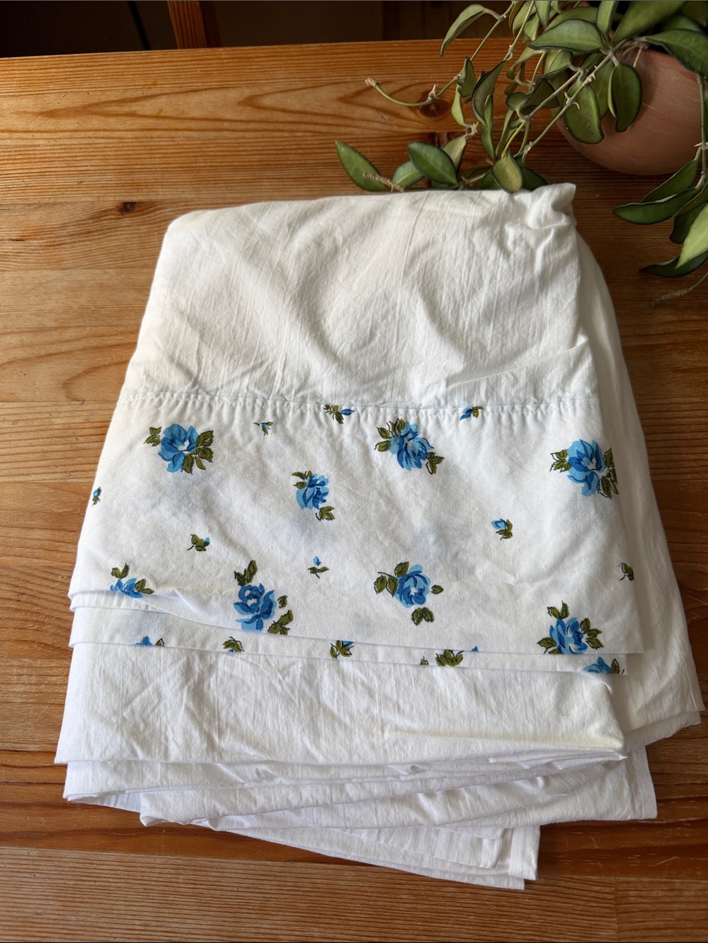 Vintage Blue Floral Sheet